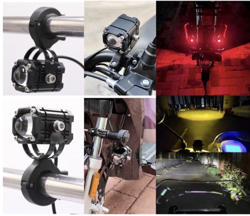 Mini Exploradoras LED Premium Universales de 4 Modos (Blanco, Amarillo, Rojo e Intermitente) para Moto y Carro